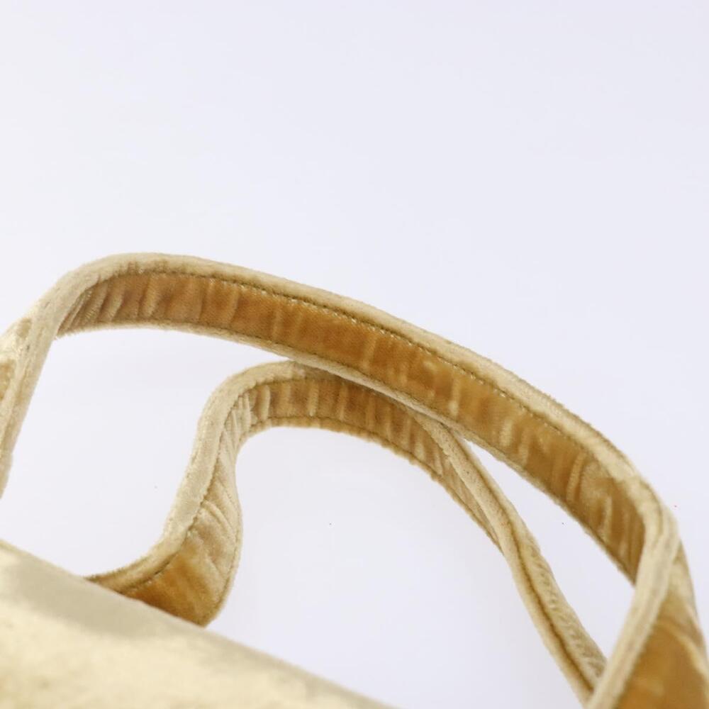 PRADA Hand Bag Velor Yellow Gold - Picture 8 of 12